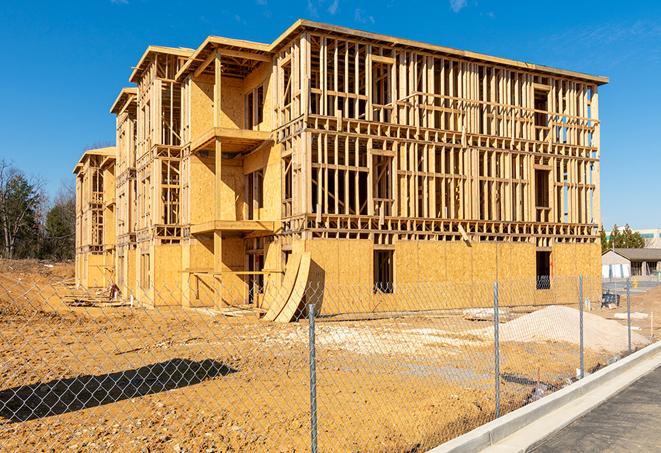 a view of a temporary chain link fence that surrounds a construction site, providing security in Bolingbrook IL